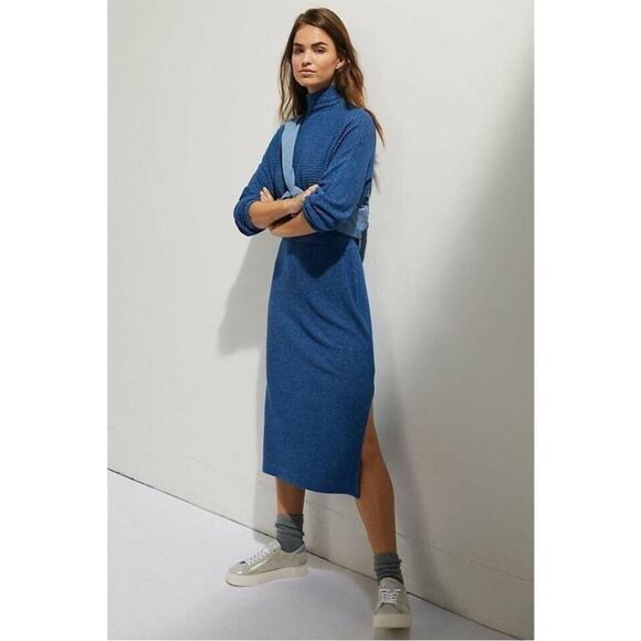 Anthropologie Saturday Sunday Ribbed Knit Maxi Dress Blue Womens Size L Anthropologie Saturday Sunday Ribbed Knit Maxi Dress Blue Womens Size L